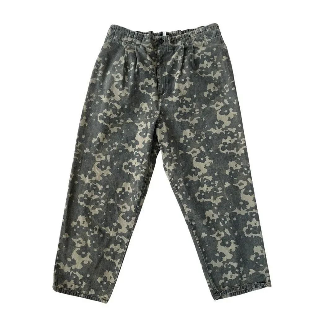 Anthropologie Amadi Pants size L Camo Floral High Rise Elastic Pants cotton